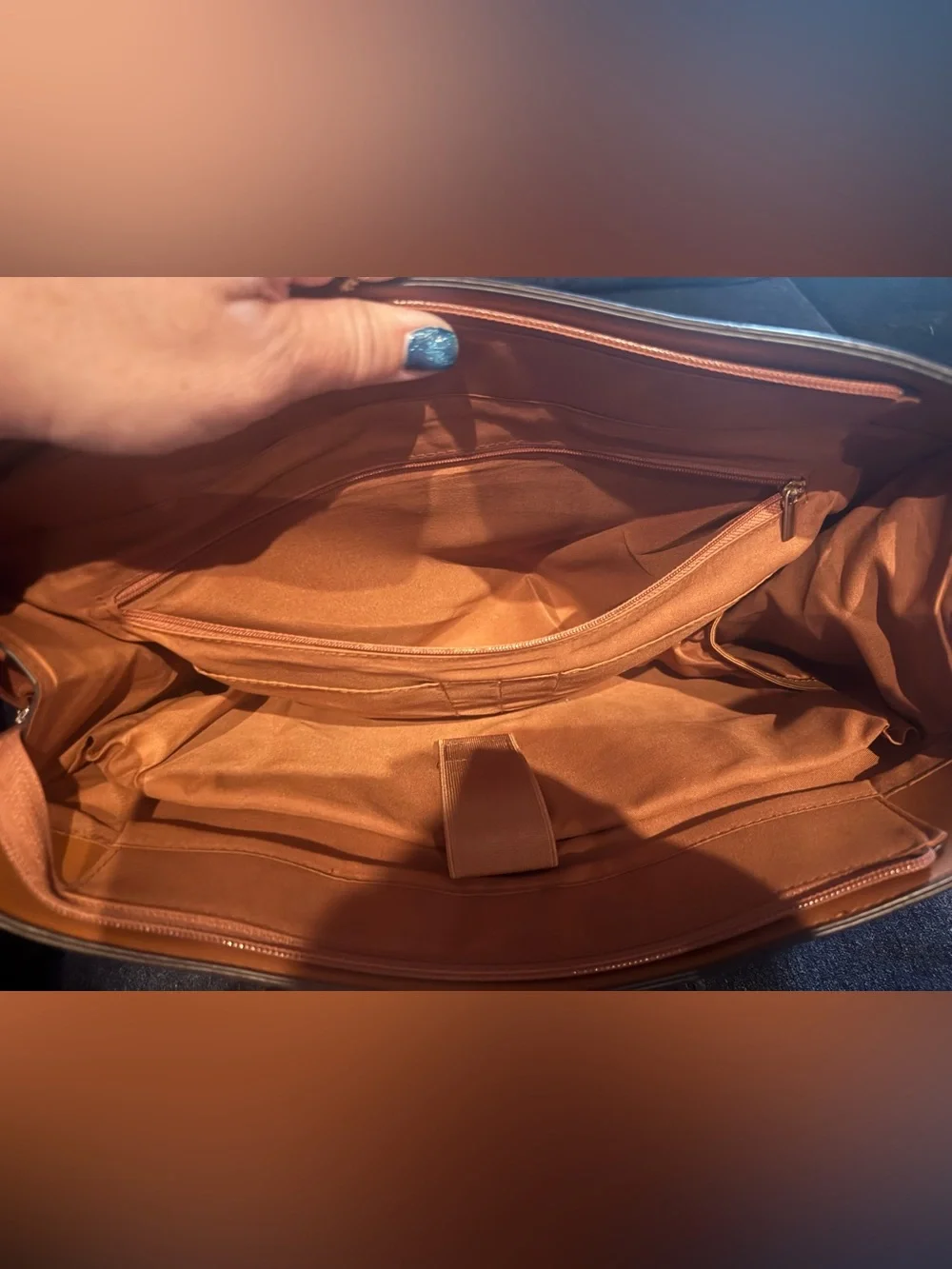 Missnine Brown PU Leather Laptop Bag
